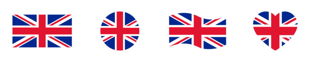 Fotobehang Set of national great Britain flag vector icons. Flag UK or United Kingdom. England country symbol. © Міша Герба