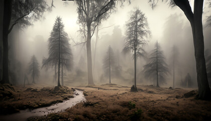 dark forest landscape