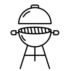 Portable grill camping vacation outline icon	