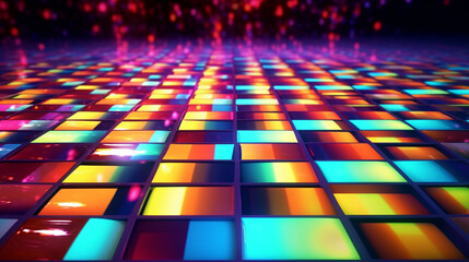 Fototapeta premium Abstract colorful dance floor. Generative Ai