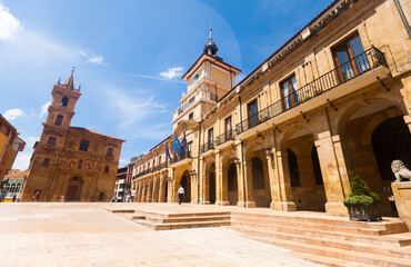 Fototapeta premium Oviedo, Spain - July 21. 2019: View of the city hall Oviedo 
