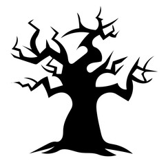 Halloween spooky tree silhouette 