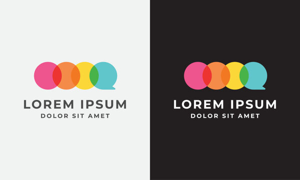 Colorful Connecting Bubble Communication Logo Modern Graphic Design Template