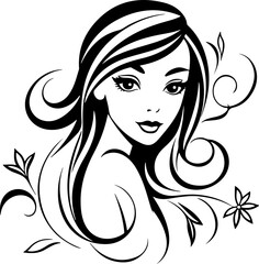 Vector illustration, a joyful young woman radiating happiness and vibrant energy.