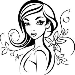 Vector illustration, a joyful young woman radiating happiness and vibrant energy.