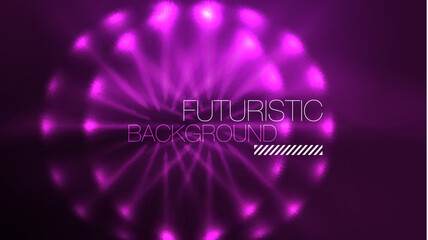 Circles with bright neon shiny light effects, abstract background wallpaper design