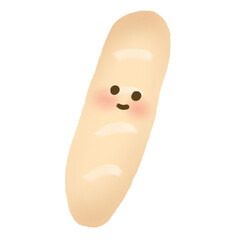 Freshly baked bread with cute smiley face.