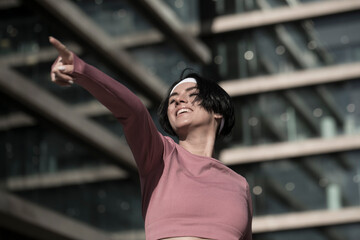 Tanned fitness woman in sports clothing. Sport concept. Fit. 