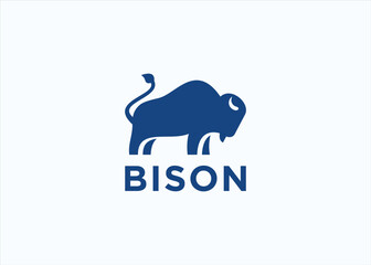 bison logo design vector silhouette illustration © fan dana