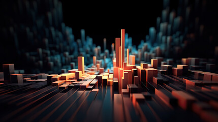 Obraz premium Modern digital abstract 3D background. Copy space. Can be used in the description of network abilities, technological processes, digital storages, science, education, etc.