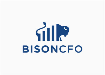 bison finance logo design vector silhouette illustration © fan dana