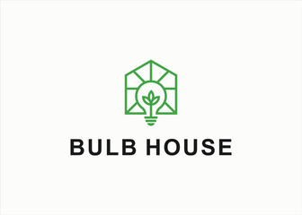 light bulb with house logo design vector silhouette illustration