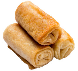 Pancakes wrapped with stuffing. Semi-finished product from pancakes