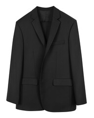 Black Wool Jacket Isolated On White Background.