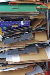 Cardboard paper recycling stack
