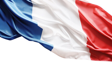 Tricolor Elegance: Fabric Flag of France in Blue, White, and Red for Stock Photos

