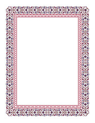 Mughal Floral Frame for your design. Traditional Mughal frame vector design.