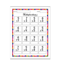 Multiplication Worksheet Math Activity