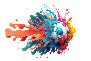 soccer colourful isolate on background