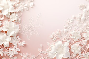 White Lace Pattern on Pastel Background