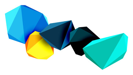 Abstract low poly stone design. Geometric 3d vector design element