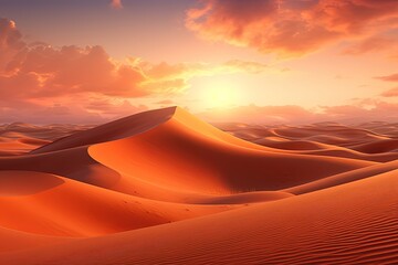 Fototapeta na wymiar Sunset over Desert Sand Dunes