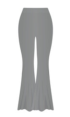 Grey  flared loose pants. vector