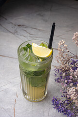 A delicious alcoholic cocktail. Close up