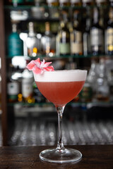 A delicious alcoholic cocktail. Close up