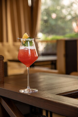 A delicious alcoholic cocktail. Close up