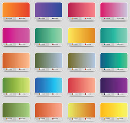 Vector beautiful gradient collection trendy set, Vector abstract colorful background collection,smooth and vibrant soft color background set for devices.