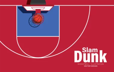 Zelfklevend Fotobehang poster template for a basketball tournament design. sport concept. vector illustration © memorystockphoto