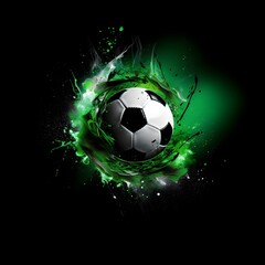 Fototapeta na wymiar soccer ball in grass abstract football wallpaper