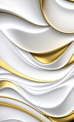 Curvy and wavy metallic golden cover background with grey and white color tone.