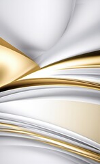 Curvy and wavy metallic golden cover background with grey and white color tone.