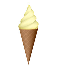 ice cream cones vanilla flavor on transparent background png file