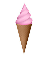 strawberry ice cream on transparent background png file