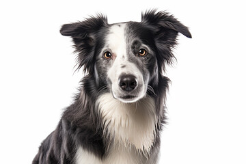 Fototapeta premium Portrait of Border Collie dog on white background
