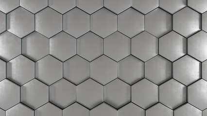 3d metal hexagon abstract background wallpaper