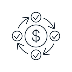 financial management prosperity. Vector linear icon isolated on white background.