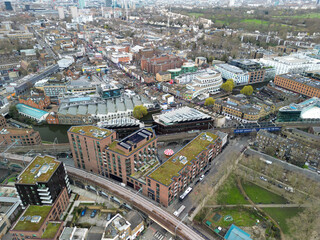 Obraz premium Camden Town London Aerial View, shot with a DJI mini 3 Pro.