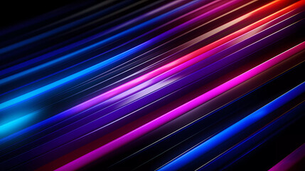 Fototapeta premium Bright neon lines on a dark background.