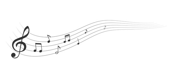 Music staff with a treble clef on a white background.