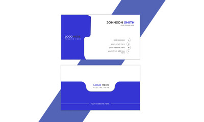 Creative Blue Vector Business Card Design 