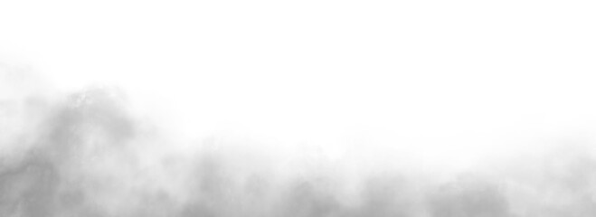 Smoke misty fog on isolated Texture overlays. Design element.