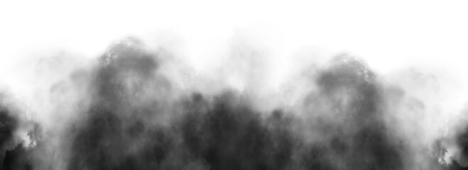 Smoke misty fog on isolated Texture overlays. Design element.
