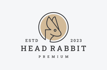 Head rabbit logo template vector illustration design