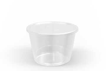 3D illustration. Fast food clear packaging isolated on white background