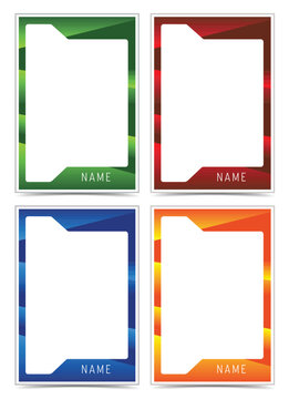 Identification card picture frame border template design set dot pattern