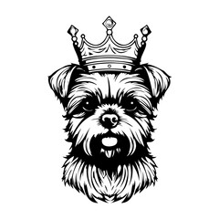 King Affenpinscher , Dog Lover, Affenpinscher wearing crown mascot